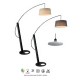 LÁMPARA DE PIE LED NEGRO PANTALLA CREMA