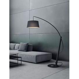 LÁMPARA DE PIE LED NEGRO PANTALLA CREMA