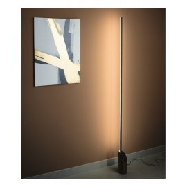 LÁMPARA DE PIE LED NEGRO PANTALLA GRIS