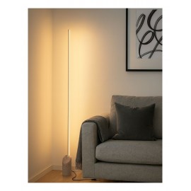 LÁMPARA DE PIE LED NEGRO PANTALLA GRIS