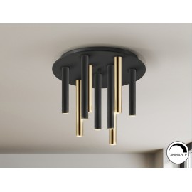 PLAFÓN DE TECHO LED DIMABLE NEGRO ORO