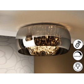 PLAFÓN DE TECHO LED DIMABLE CRISTAL ESPEJADO 50CM