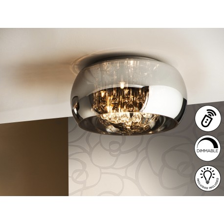 PLAFÓN DE TECHO LED DIMABLE CRISTAL ESPEJADO 40CM