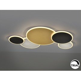 PLAFON DE TECHO O APLIQUE DE PARED LED DIMABLE ORO NEGRO BLANCO
