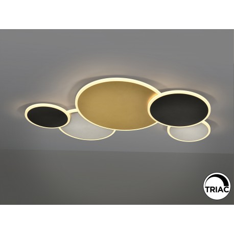 PLAFON DE TECHO O APLIQUE DE PARED LED DIMABLE ORO NEGRO BLANCO