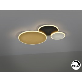 PLAFON DE TECHO O APLIQUE DE PARED LED DIMABLE ORO NEGRO BLANCO