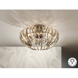 PLAFON DE TECHO 9 LUCES CROMO CRISTAL CHAMPÁN