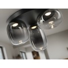 PLAFON DE TECHO  LED NEGRO CRISTAL SOPLADO SMOKE
