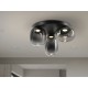 PLAFON DE TECHO  LED NEGRO CRISTAL SOPLADO SMOKE
