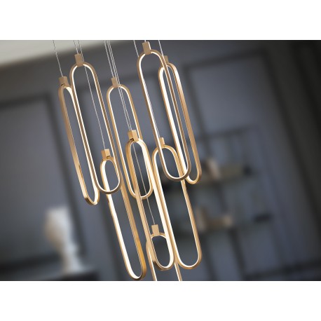 LÁMPARA DE TECHO LED DIMABLE ORO ROSA 9L