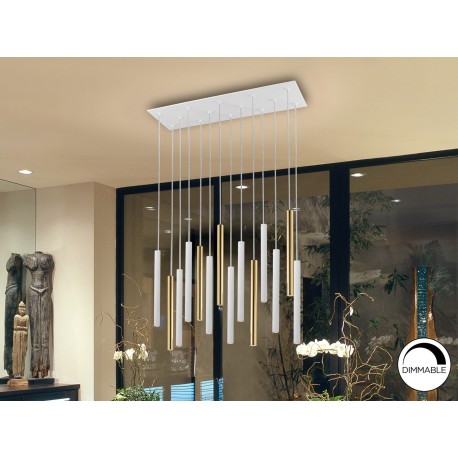 LÁMPARA DE TECHO LED DIMABLE ORO BLANCO 14 L