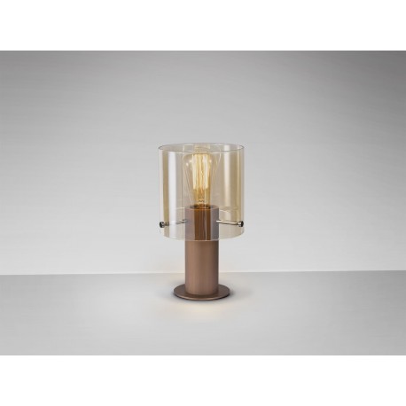 LÁMPARA DE MESA COBRE AMBAR