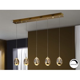 LAMPARA LED DIMABLE DORADO 5 LUCES