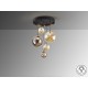 LAMPARA  NEGRO LATÓN 5 LUCES