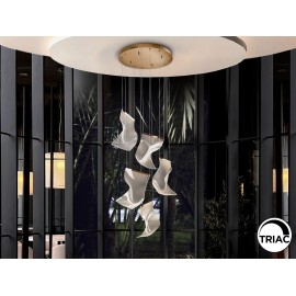 LAMPARA LED DIMABLE  METACRILATO ORO MATE