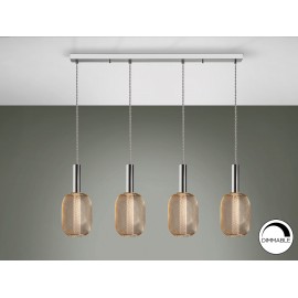 LAMPARA LED DIMABLE CROMO ORO 4 LUCES
