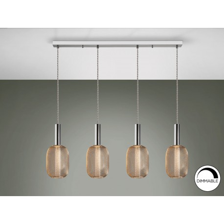 LAMPARA LED DIMABLE CROMO ORO 4 LUCES