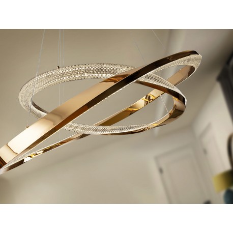 LAMPARA LED DIMABLE MANDO DOS AROS ORO