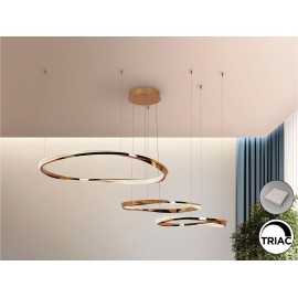 LAMPARA LED DIMABLE MANDO TRES AROS ORO