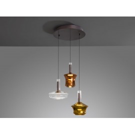 LAMPARA LED BRONCE COLORES 3 LUCES