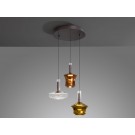 LAMPARA LED BRONCE COLORES 3 LUCES
