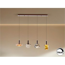 LAMPARA LED DIMABLE BRONCE OSCURO COLORES 4 LUCES
