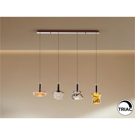 LAMPARA LED DIMABLE BRONCE OSCURO COLORES 4 LUCES
