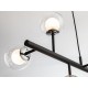 LAMPARA LED NEGRO 9 LUCES TULIPAS CRISTAL