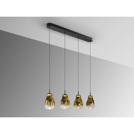 LAMPARA LED DORADO 4 LUCES