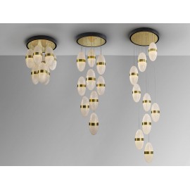 LAMPARA LED DIMABLE NEGRO LATÓN 9 LUCES