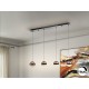 LAMPARA LED DIMABLE MANDO NEGRO COBRE LÁTON 4 LUCES