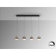 LAMPARA LED DIMABLE MANDO NEGRO COBRE LÁTON 4 LUCES