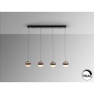 LAMPARA LED DIMABLE MANDO NEGRO COBRE LÁTON 4 LUCES
