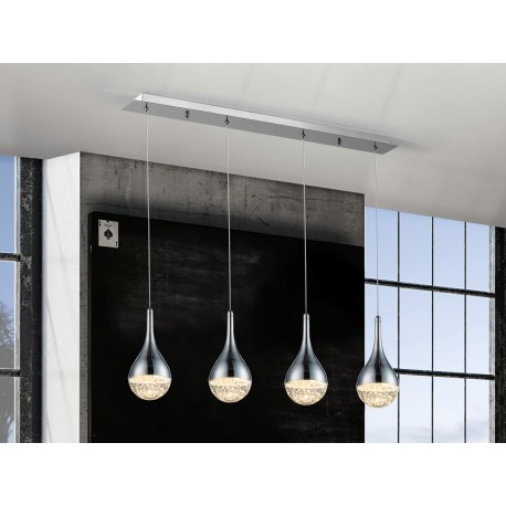 LAMPARA LED CROMO  BURBUJAS 4 LUCES