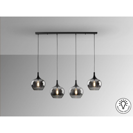 LÁMPARA LED NEGRO SMOKE 4 LUCES