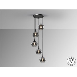 LÁMPARA LED NEGRO SMOKE 5 LUCES