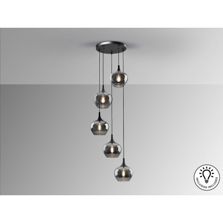 LÁMPARA LED NEGRO SMOKE 5 LUCES