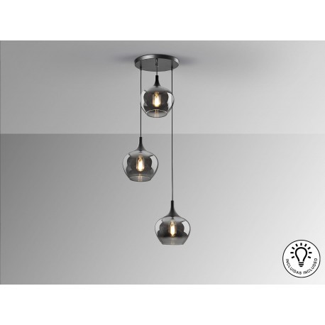 LÁMPARA LED NEGRO SMOKE 3 LUCES
