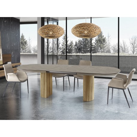 MESA EXTENSIBLE PIEDRA MADERA