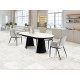 MESA EXTENSIBLE NEGRO MÁRMOL BLANCO