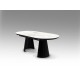 MESA EXTENSIBLE NEGRO MÁRMOL BLANCO