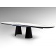 MESA EXTENSIBLE NEGRO MÁRMOL BLANCO