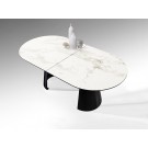 MESA EXTENSIBLE NEGRO MÁRMOL BLANCO