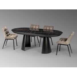 MESA EXTENSIBLE NEGRO MÁRMOL NEGRO