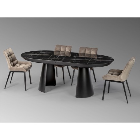 MESA EXTENSIBLE NEGRO MÁRMOL NEGRO