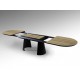 MESA EXTENSIBLE NEGRO MÁRMOL BLANCO