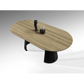 MESA EXTENSIBLE NEGRO MÁRMOL BLANCO