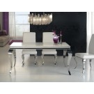 MESA ACERO INOXIDABLE CRISTAL BLANCO