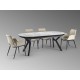MESA EXTENSIBLE NEGRO MÁRMOL BLANCO
