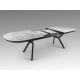 MESA EXTENSIBLE NEGRO MÁRMOL BLANCO